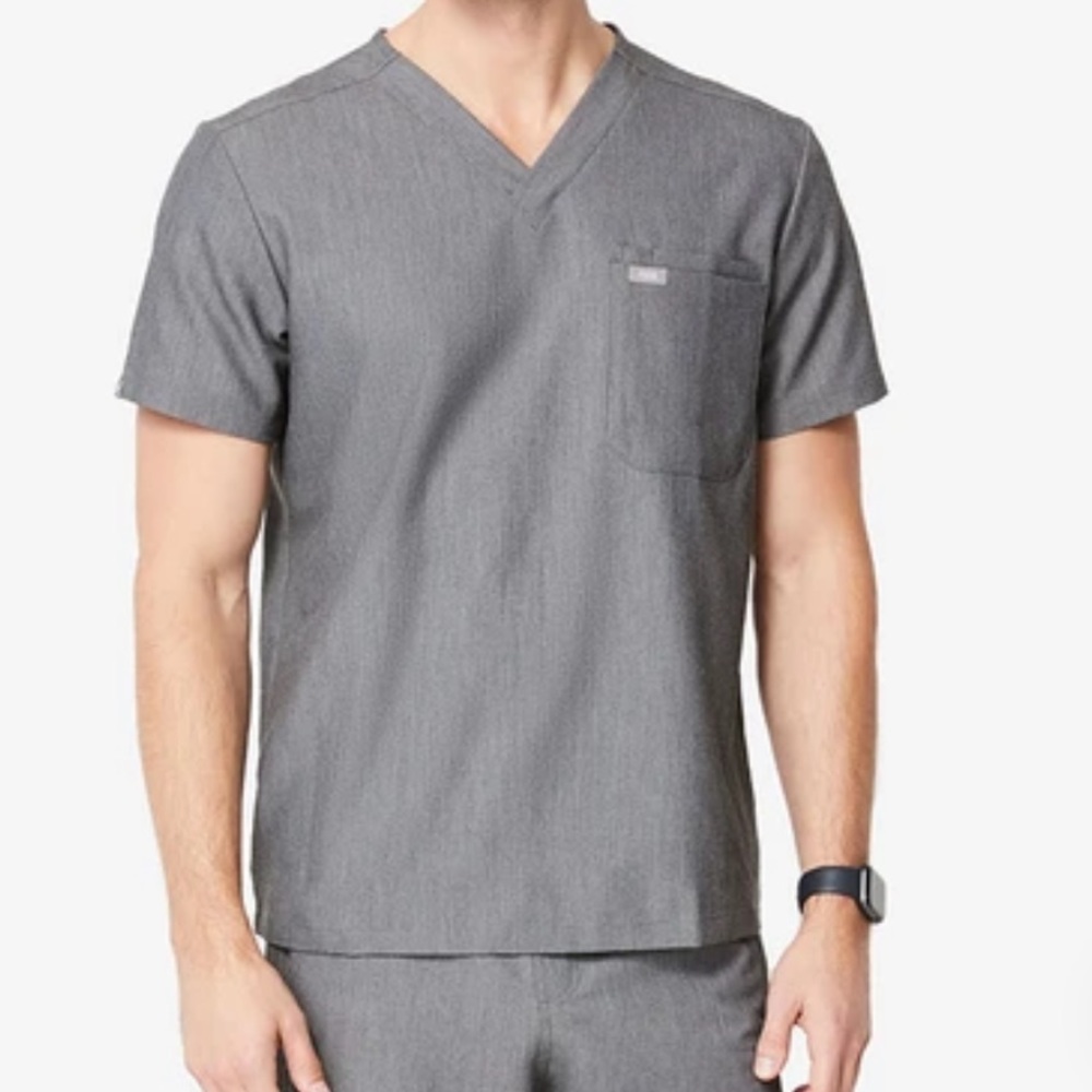 Figs Leon Two Pocket Scrub Too Graphite Grey Medium Mens